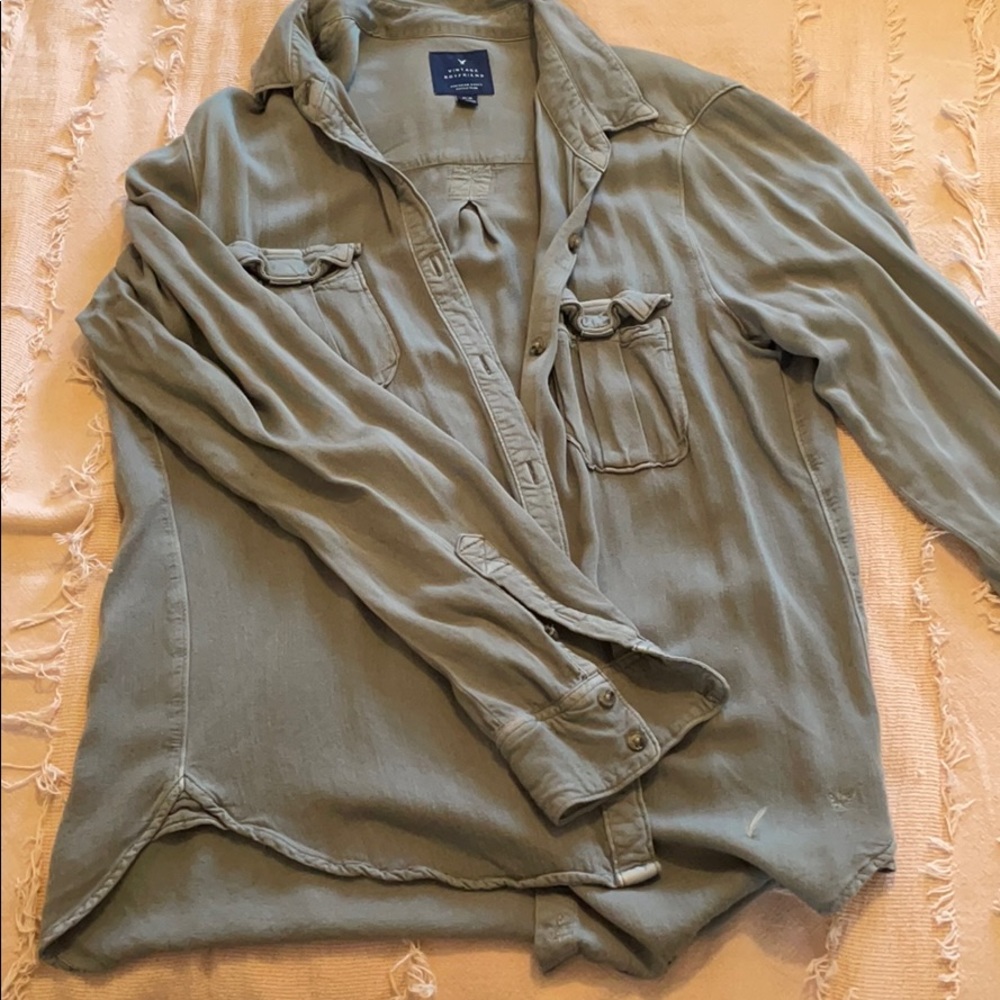 Army Green Button Down